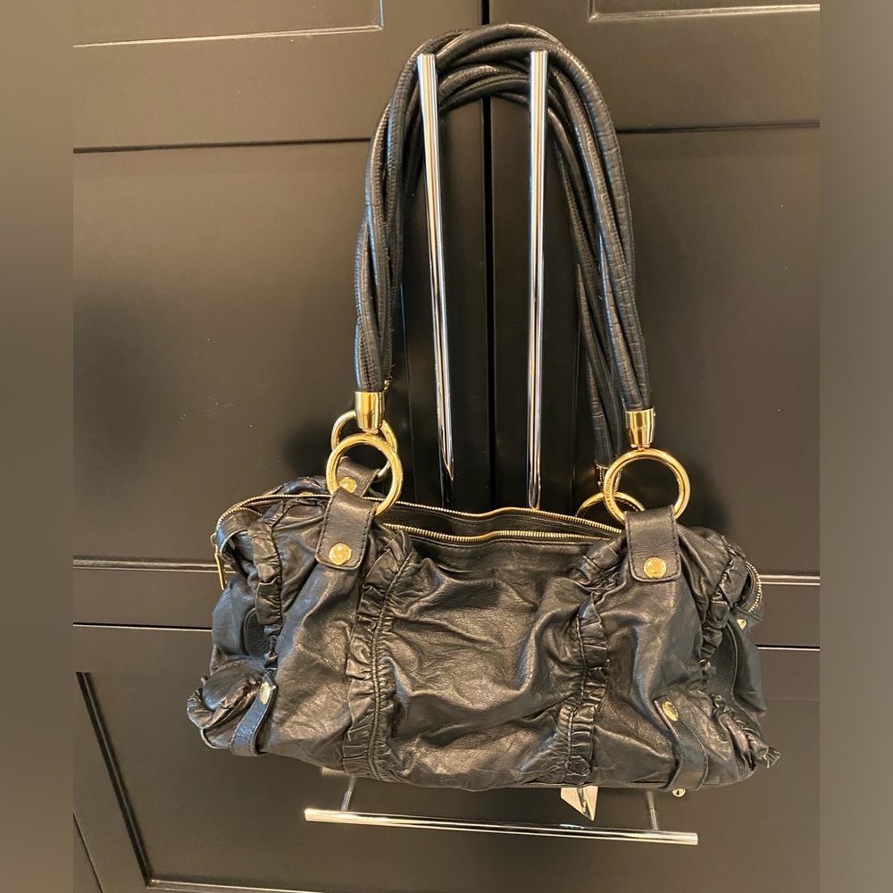 Dolce & Gabbana EUC Black Leather Bag with Heavy Gold Hardware - Picture 3 of 15